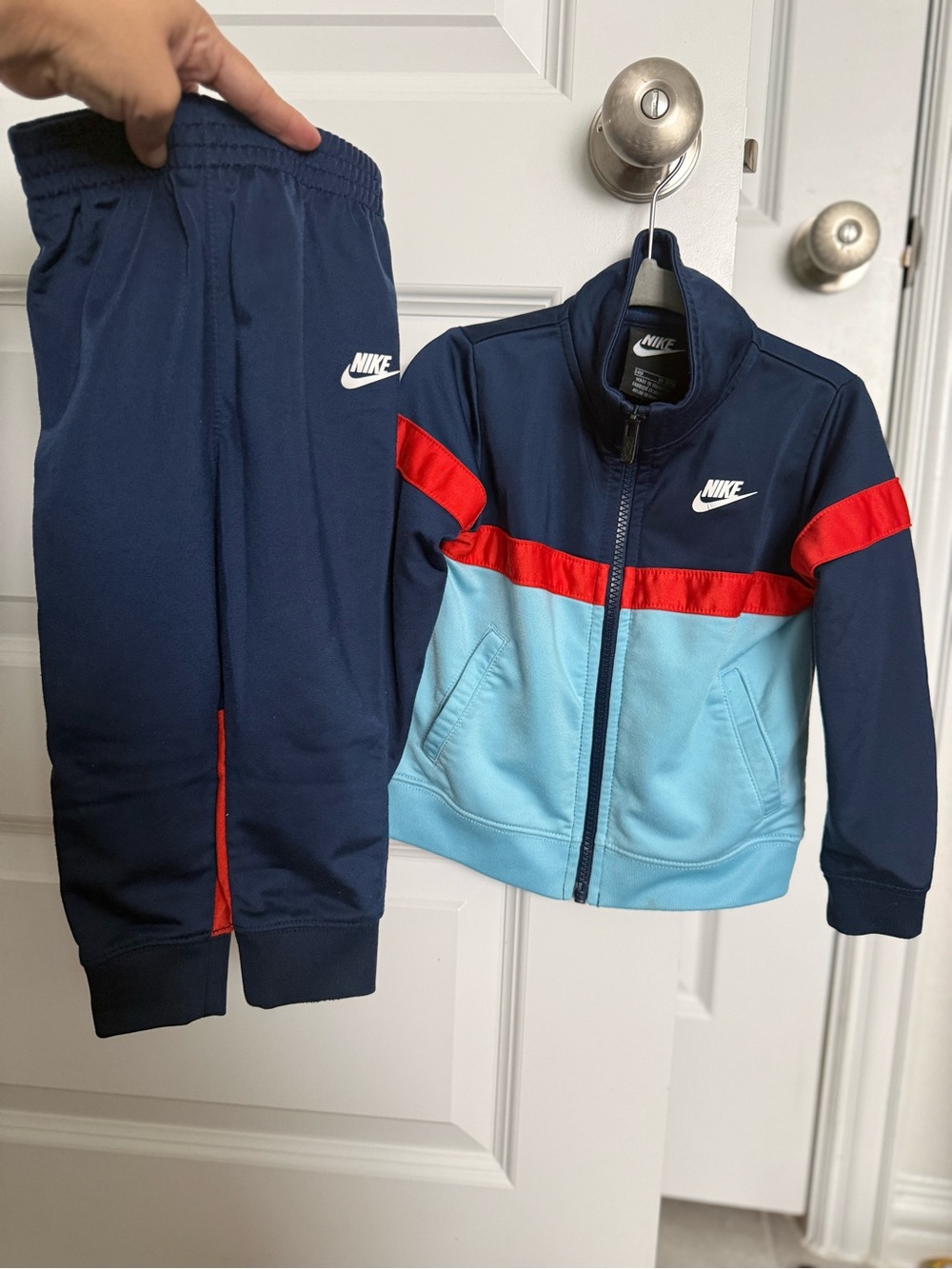 Nike Kids Navy, Light Blue & Red Track Suit